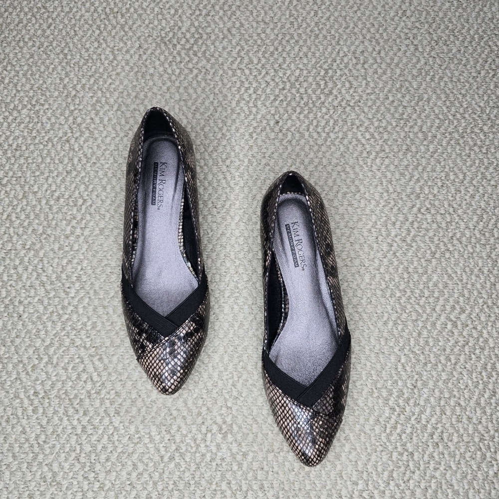 Kim Rogers Omarey Black and Brown Snakeskin Heels Size 6